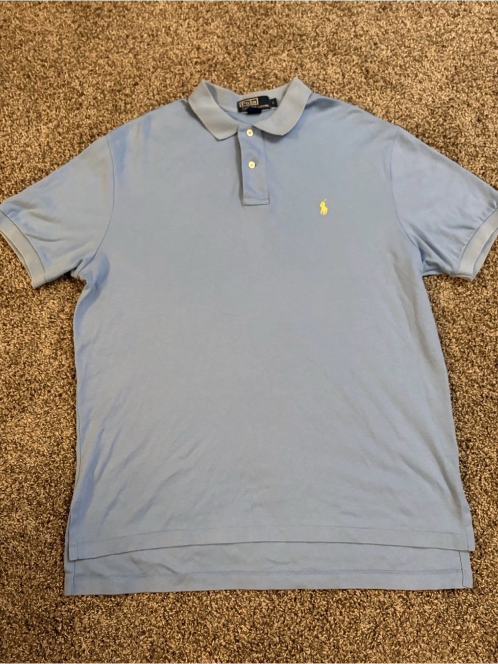 Polo Short-Sleeve Performance Cotton Polo Shirt - Light Blue - Large
